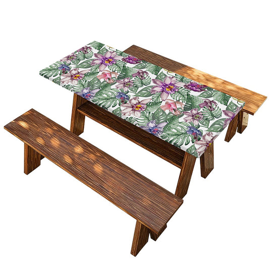 Tropical Cattleya Pattern Print Picnic Table Cover