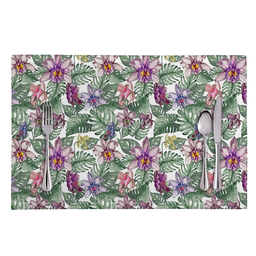 Tropical Cattleya Pattern Print Placemat