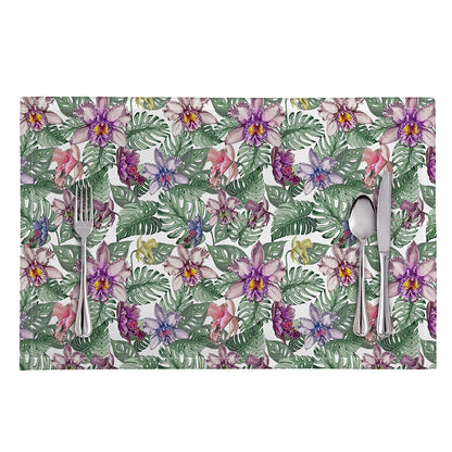 Tropical Cattleya Pattern Print Placemat