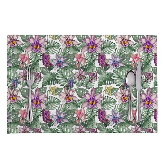 Tropical Cattleya Pattern Print Placemat