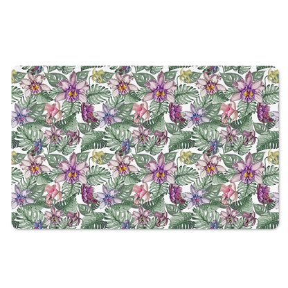 Tropical Cattleya Pattern Print Polyester Doormat