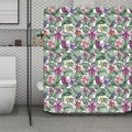 Tropical Cattleya Pattern Print Polyester Shower Curtain