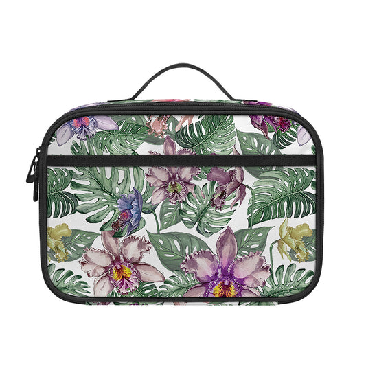 Tropical Cattleya Pattern Print Portable Lunch Bag