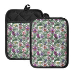 Tropical Cattleya Pattern Print Pot Holders With Pocket