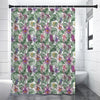 Tropical Cattleya Pattern Print Premium Shower Curtain