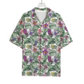 Tropical Cattleya Pattern Print Rayon Hawaiian Shirt