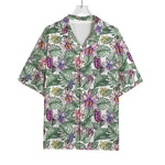 Tropical Cattleya Pattern Print Rayon Hawaiian Shirt