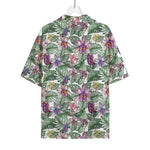 Tropical Cattleya Pattern Print Rayon Hawaiian Shirt