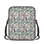 Tropical Cattleya Pattern Print Rectangular Crossbody Bag