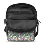 Tropical Cattleya Pattern Print Rectangular Crossbody Bag