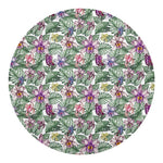 Tropical Cattleya Pattern Print Round Blanket