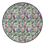 Tropical Cattleya Pattern Print Round Floor Mat