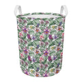 Tropical Cattleya Pattern Print Round Laundry Basket