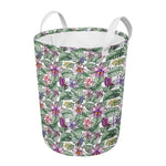Tropical Cattleya Pattern Print Round Laundry Basket