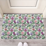 Tropical Cattleya Pattern Print Rubber Doormat