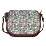 Tropical Cattleya Pattern Print Saddle Bag