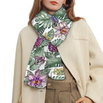 Tropical Cattleya Pattern Print Scarf
