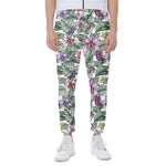 Tropical Cattleya Pattern Print Scuba Joggers