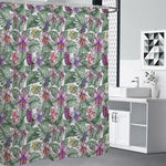 Tropical Cattleya Pattern Print Shower Curtain