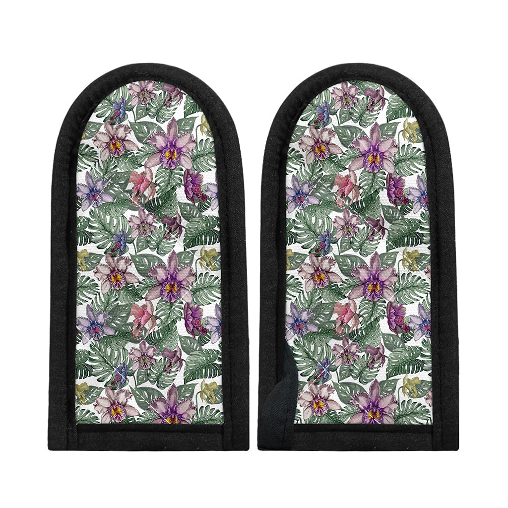 Tropical Cattleya Pattern Print Skillet Handle Cover