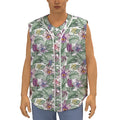 Tropical Cattleya Pattern Print Sleeveless Baseball Jersey