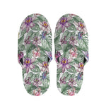 Tropical Cattleya Pattern Print Slippers