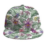 Tropical Cattleya Pattern Print Snapback Cap