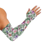 Tropical Cattleya Pattern Print Sun Protection Arm Sleeves