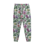 Tropical Cattleya Pattern Print Sweatpants