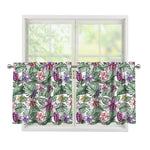 Tropical Cattleya Pattern Print Tier Curtains