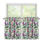 Tropical Cattleya Pattern Print Tier Curtains