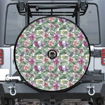 Tropical Cattleya Pattern Print Tire Cover With Camera Hole