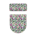 Tropical Cattleya Pattern Print Toilet Lid And Tank Cover Set