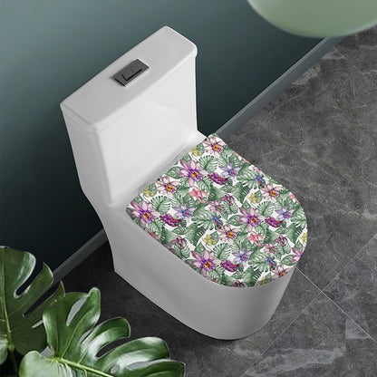 Tropical Cattleya Pattern Print Toilet Lid Cover