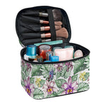 Tropical Cattleya Pattern Print Travel Makeup Bag