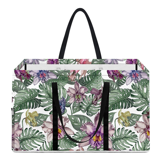 Tropical Cattleya Pattern Print Utility Tote Bag
