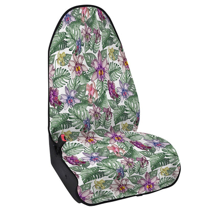 Tropical Cattleya Pattern Print Waterproof Car Seat Cover