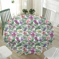 Tropical Cattleya Pattern Print Waterproof Round Tablecloth