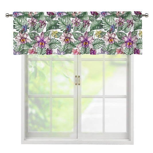 Tropical Cattleya Pattern Print Window Valance