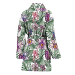 Tropical Cattleya Pattern Print Women's Bathrobe