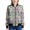 Tropical Cattleya Pattern Print Women's Bomber Jacket