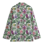 Tropical Cattleya Pattern Print Women's Cotton Blazer