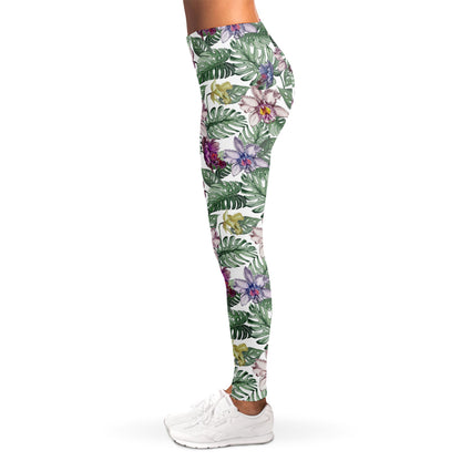 Tropical Cattleya Pattern Print Women's Leggings