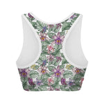 Tropical Cattleya Pattern Print Women's Sports Bra