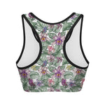 Tropical Cattleya Pattern Print Women's Sports Bra