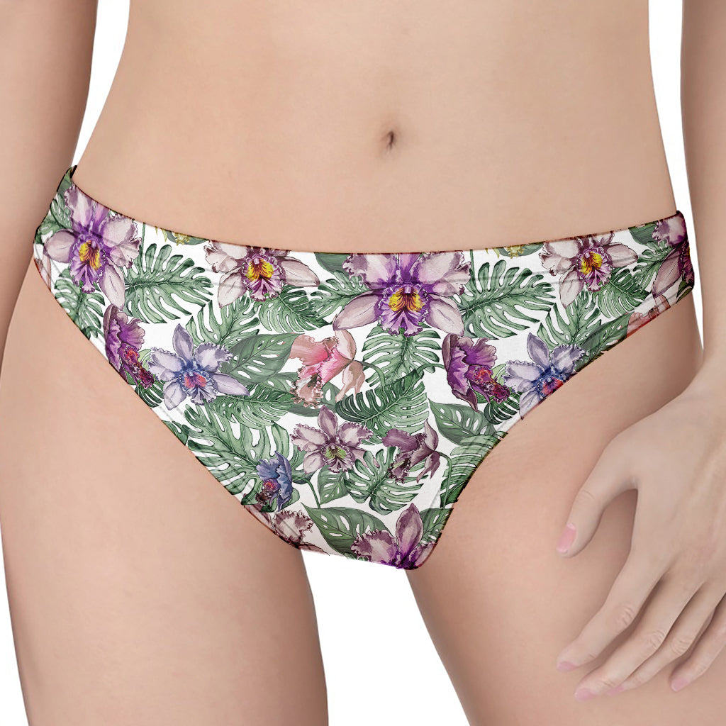 Tropical Cattleya Pattern Print Women's Thong