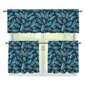 Tropical Denim Jeans Pattern Print 3 Piece Kitchen Curtains