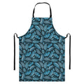 Tropical Denim Jeans Pattern Print Bib Apron With Pocket