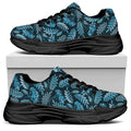 Tropical Denim Jeans Pattern Print Black Chunky Shoes