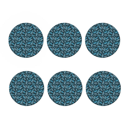 Tropical Denim Jeans Pattern Print Coaster Set